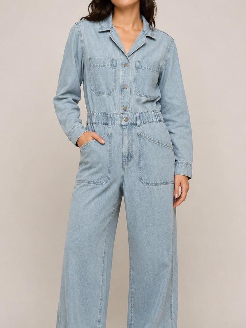 Universal Thread: Denim Jumpsuit Utility Boho Minimalist Light Wash